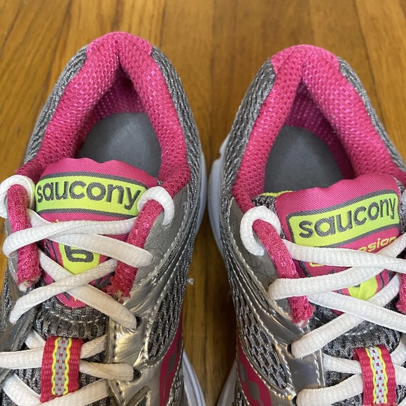 Saucony Cohesion Shoes Womens Size 6 Gray Pink Running Wide Sneakers Athletic - Picture 8 of 13